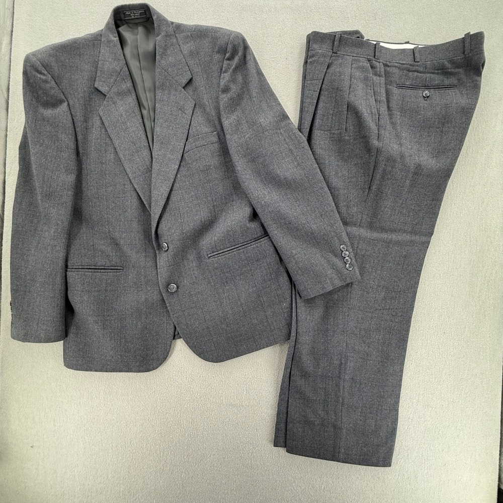 Vintage 60s Mad Men Era Robert Kent 100% Wool Retro Business Suit Jacket Pants